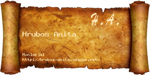 Hrubos Anita névjegykártya