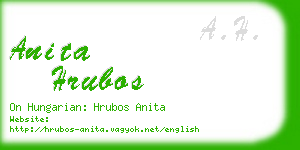 anita hrubos business card
